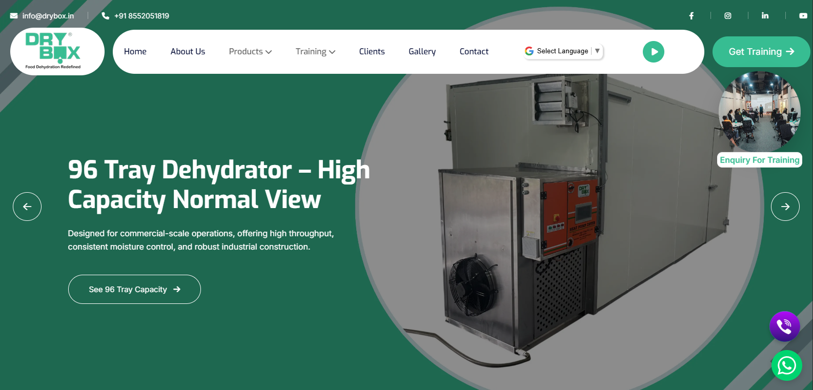 Dehydration and Dehumidifier Machines